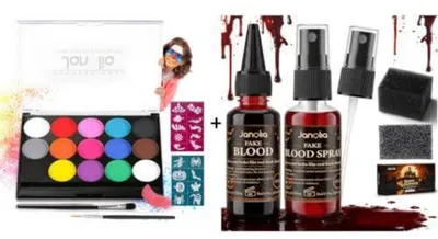 Obrázok produktu pre Sada detskej tvárovej farby – 15 farieb + 120 ml umelá krv