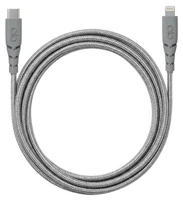 Produktbild von Force Power, Ultraverstärktes USB-C/Lightning-Kabel 3 m – 3 A, Grau