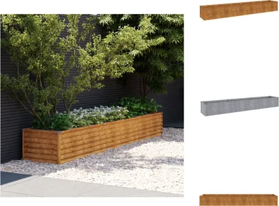Zdjęcie produktu dla vidaXL Podwyższona grządka 291x50x36 cm stal corten - Donice i doniczki