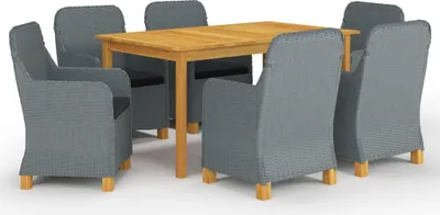 Image de Maison Exclusive - Ensemble de salon de jardin 7 pièces, gris clair