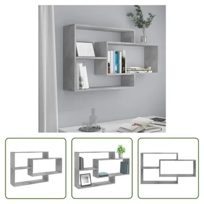Produktbild von The Living Store Wandregale Betongrau 104x20x58,5 cm Holzwerkstoff
