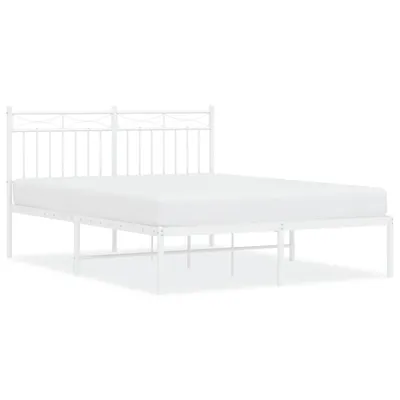 Produktbild von Bettgestell mit Kopfteil Metall Weiß 135x190 cm