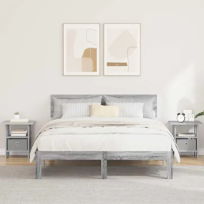 Image de vidaXL Table de chevet, 2 pièces, gris Sonoma, 41 x 40 x 45 cm, panneaux de particules