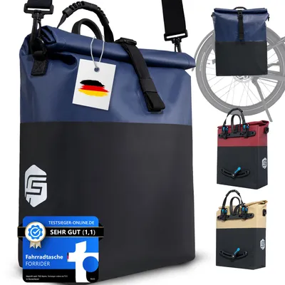 Produktbild von Forrider Basic Explorer Gepäckträgertasche - Fahrradtasche mit neuem Design Wasserdicht für Gepäckträger [22L Volumen] mit Schulterg - blau