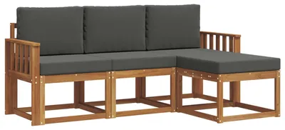 Productafbeelding van vidaXL Tuinset met 4 zitplaatsen, natuurlijke en antraciet kleur