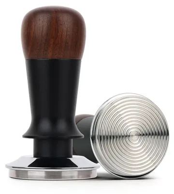 Productafbeelding van SolidKeus - 53mm Espresso Tamper met Houten Handvat en Stalen Basis