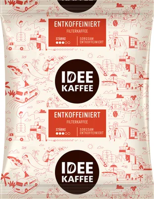 Produktbild von Idee Kaffee ENTKOFFEINIERT in Kannenportionen, 50x60g gemahlen