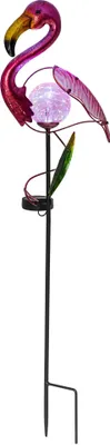 Produktbild von HI 70472 LED Solar Gartenstecker Flamingo aus Metall Höhe 81cm