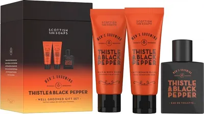 Produktbild von Scottish Fine Soaps Pflegendes Geschenkset Thistle & Black Pepper 3-teilig