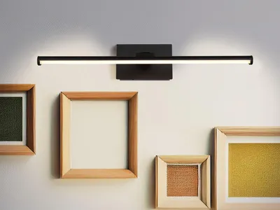 Produktbild von Akku Bilderlampe Schwarz kabellos mit Fernbedienung zum Kleben - LED Wandlampe