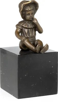 Image de Moritz Statue en bronze Jeune fille assise Hauteur 16 cm 1,6 kg Sculpture Statue Antique