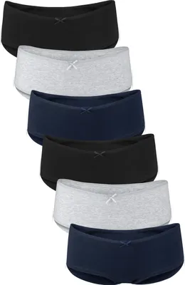 Produktbild von Fabio Farini - 6 Stück Damen Panties - klassische Frauen Hipster Unterhosen aus Baumwolle im sportlichen Panty-Style