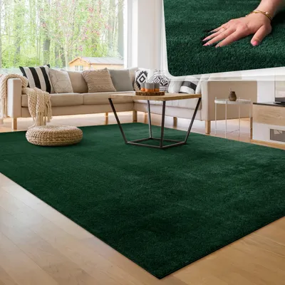 Produktbild von Moderner Wohnzimmer Teppich Kurzflor Waschbar Weich Felloptik Anti-Rutsch Grösse 240x340 cm