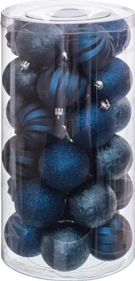 Produktbild von Weihnachtsbaumkugeln Blau Kunststoff 6 x 6 x 6 cm (30 Stück)