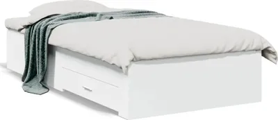 Productafbeelding van Maison Exclusive - Bedframe met lades, wit, 90 x 190 cm, composiethout