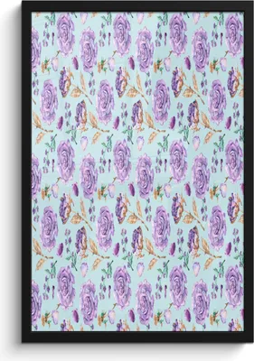 Produktbild von MuchoWow® MuchoWow® Gerahmtes Poster Blumen - Rosen - Flieder 40x60 cm - Poster mit zchwarzem Bilderrahmen - Papierdruck - Wandbilder