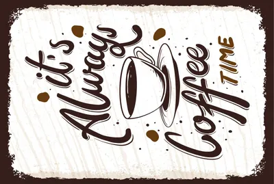 Produktbild von vianmo Holzschild 18x12 cm It´s always coffee time