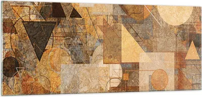 Produktbild von Bilder auf glas - Einteilig - Abstraktion Figuren Geometrisch - 100x40cm - Glasbilder - Wandbilder - Bilder - Wanddekoration aus Glas - Glas Bilder - Wandbild auf Glas - GAB100x40-4387