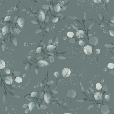 Immagine prodotto di Carta da parati in tessuto non tessuto Carta da parati floreale verde argento motivi floreali 397683 Carta da parati motivo Pure Elegance