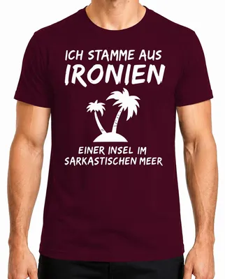 Zdjęcie produktu dla Koszulka męska I'm from Ironies of an Island Sarcastic Humour Palms, bordowy, M