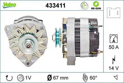 Produktbild von VALEO 433411 Lichtmaschine Generator LiMa 50A 14V für RENAULT 5 (122) TRAFIC Kasten (TXX) 16 Schrägheck Trafic Kastenwagen (T1, T3, T4, T2) 5 Kasten