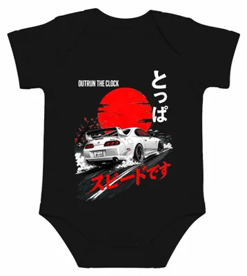 Imagen del producto de Outrun The Clock: Deriva JDM, Sol japonesa, Sakura, Estilo Y2K. Body para bebé, color , talla 0/3