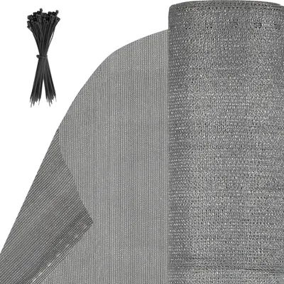 Produktbild von Jiubiaz Schattiergewebe Zaunblende Tennisblende 1.2x20M Sichtschutz HDPE Zaun Netz Schattier Gewebe Windschutz Grau