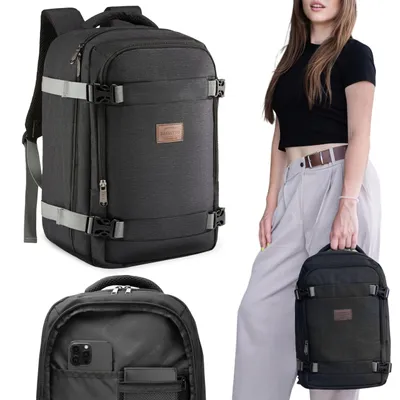 Produktbild von Zagatto Dunkelgrauer REISE Rucksack, LEICHTER Rucksack FÜR DAS FLUGZEUG, Handgepäck 40x20x25 cm