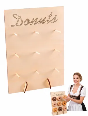 Donutständer aus Holz, 9 Öffnungen, Tischmontage
