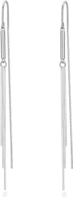 Produktbild von 925 Sterling Silber Quaste Ohrringe Tropfen Charme Kette für Frauen