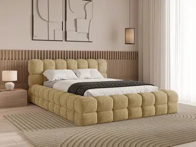 Produktbild von Chilly Möbel Design Polsterbett Verona 140x200 cm Cord Senfgelb – Doppelbett mit Stauraum, Metallrahmen & Bettkasten | Lincoln48