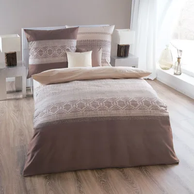 Produktbild von Kaeppel Biber Bettwäsche Crochet champagner 155x220 cm + 80x80 cm