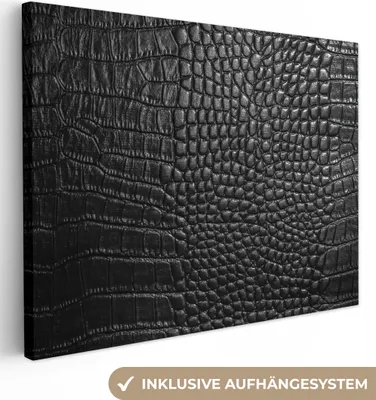 Obrázok produktu pre MuchoWow® - Plátno - Koža - Texturované - Čierna - Sivá, fototapeta, nástenné dekorácie obrazy obývacia izba, 80x60cm