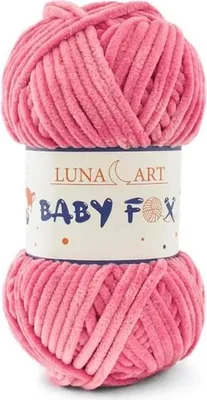 Produktbild von Luna Art Baby Fox Wolle 100% Polyester Rosa, Ideal für Kuscheltiere & Babykleidung