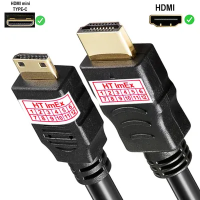 Produktbild von 1,5m - mini HDMI auf HDMI Kabel für Canon EOS 550D, 700D, 2000D Digitalkamera - Mini C