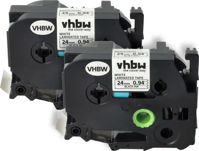 Produktbild von vhbw 2x Schriftband-Kassette Ersatz für Brother TZ-251, TZE-251 für Etiketten-Drucker 8m x 24mm Schwarz auf Weiß
