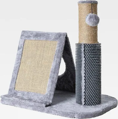 Produktbild von Katzen Kratzpfosten Kratzbaum Kratzsäule Katzenkratzbaum Kratzbrett Kratzmatte Grau