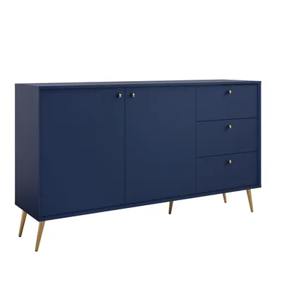 Produktbild von AX LIVING Kommode mit Türen Rorene 156 cm Blau Gold Modern