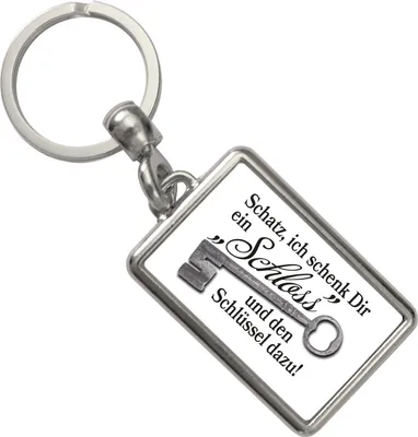 Produktbild von Schatz ich schenk dir ein Schloss Schlüsselanhänger in weiß