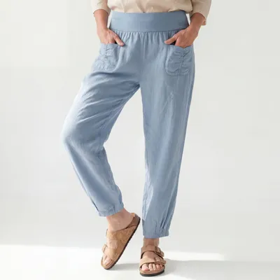 Produktbild von Leinenhose OriginalYou luftige Sommerhose Gummizug 38 - 54 für Damen Schlupfhose