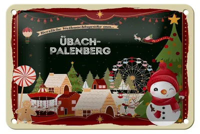 Produktbild von Blechschild Weihnachten Grüße ÜBACH-PALENBERG Geschenk Deko  18x12cm