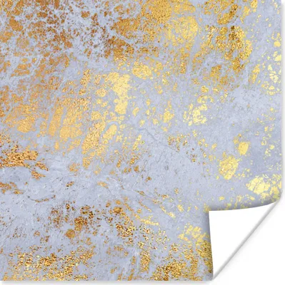Produktbild von MuchoWow® Poster Marmor - Gold - Grau 30x30 cm - Wandposter - Printing