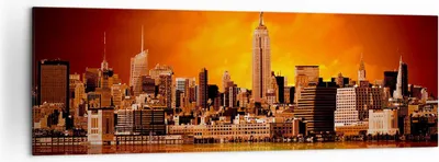Produktbild von Bild auf Leinwand - Leinwandbild - Amerika architektur straße tourismus - 160x50cm - Wand Bild - Wanddeko - Leinwanddruck - Bilder - Kunstdruck - Leinwand bilder - Wandkunst - AB160x50-2118