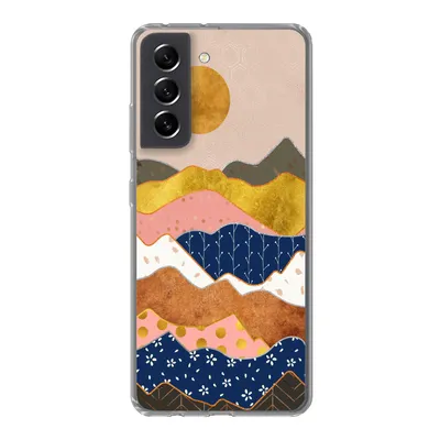 Produktbild von MuchoWow® Handyhülle Schutzhülle Hülle für Samsung Galaxy S21 FE Gold - Pastell - Muster Silikon Softcase Handy Hülle - Mobiltelefonhülle