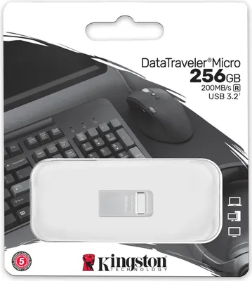 Obrázek produktu pro Kingston DataTraveler Micro/256GB/USB 3.2/USB-A/Stbrn