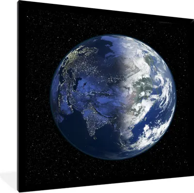 Produktbild von MuchoWow® Gerahmtes Poster Asien bei Tag und Nacht 40x40 cm - Poster mit Schwarzem Bilderrahmen Wandposter Rahmen Foto Bilder - Mit Rahmen - Wanddekoration Schlafzimmer