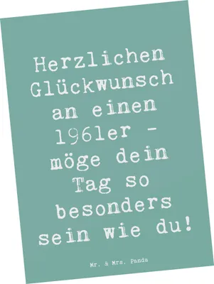 Produktbild von Mr. & Mrs. Panda bildkarte Spruch 1961 Geburtstag - Meeresbrise - Geschenk, Glückwunsch, Postkarten, Feier, Jubiläum, Kunstkarten, besondere Momente, Ansichtskarte