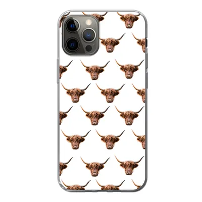 Produktbild von MuchoWow® Handyhülle Schutzhülle Hülle für iPhone 13 Pro Schottischer Highlander - Kuh - Muster Silikon Softcase Handy Hülle - Handy-Tasche