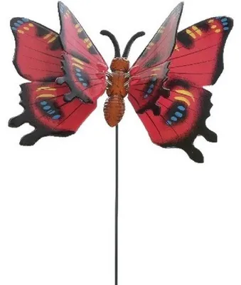 Produktbild von Schmetterling rot 11 x 70 cm - Metall - Gartendekoration Schmetterlinge