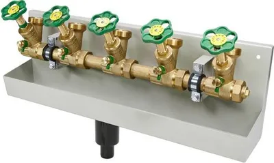 Produktbild von SCHLÖSSER Kompakt-Verteilerstation 5-Strang Verteiler - Zulauf 1 Zoll - DN 25, mit Ablaufrinne